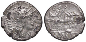 ROMANE REPUBBLICANE - FABIA - Q. Fabius Labeo (124 a.C.) - Denario B. 1; Cr. 273/1 (AG g. 3,25) Suberato
 Suberato
qBB