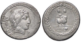 ROMANE REPUBBLICANE - FONTEIA - Man. Fonteius C. f. (85 a.C.) - Denario B. 9; Cr. 353/1a (AG g. 3,86)
qSPL/BB+