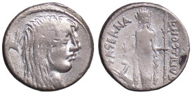 ROMANE REPUBBLICANE - HOSTILIA - L. Hostilius Saserna (48 a.C.) - Denario B. 4; Cr. 448/3 (AG g. 3,28)
qBB