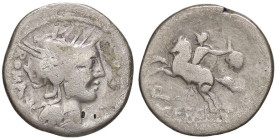 ROMANE REPUBBLICANE - SERGIA - M. Sergius Silus (116-115 a.C.) - Denario B. 1; Cr. 286/1 (AG g. 3,58)
MB