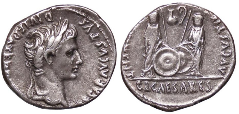 ROMANE IMPERIALI - Augusto (27 a.C.-14 d.C.) - Denario (Lugdunum) C. 43; RIC 350...