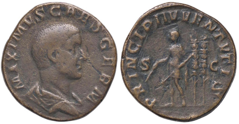 ROMANE IMPERIALI - Massimo Cesare (235-238) - Sesterzio C. 14 (10 Fr.) (AE g. 22...