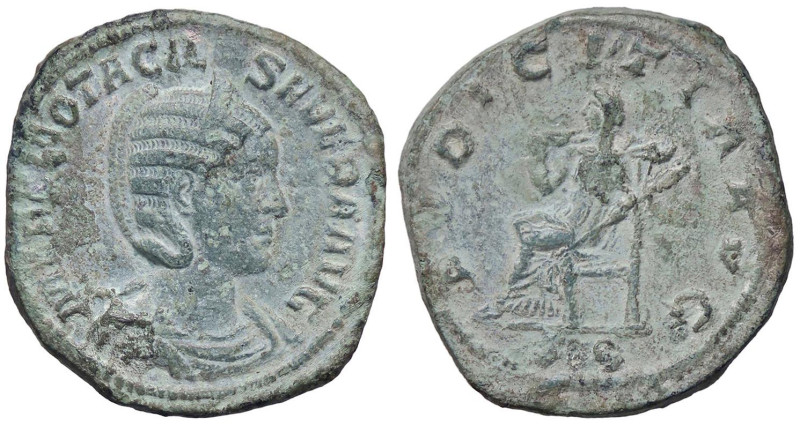 ROMANE IMPERIALI - Otacilia Severa (moglie di Filippo I) - Sesterzio C. 55; RIC ...