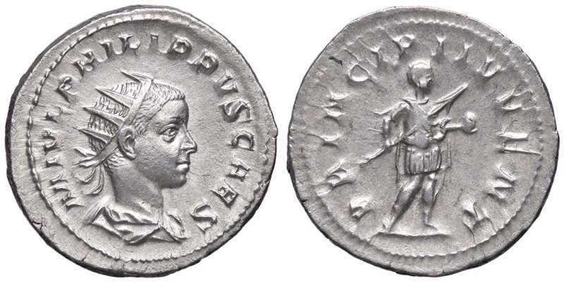 ROMANE IMPERIALI - Filippo II (247-249) - Antoniniano C. 54; RIC 216c (AG g. 4,0...