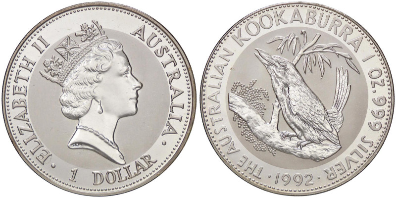 ESTERE - AUSTRALIA - Elisabetta II (1952-2022) - Dollaro 1992 - Kookaburra Kr. 1...