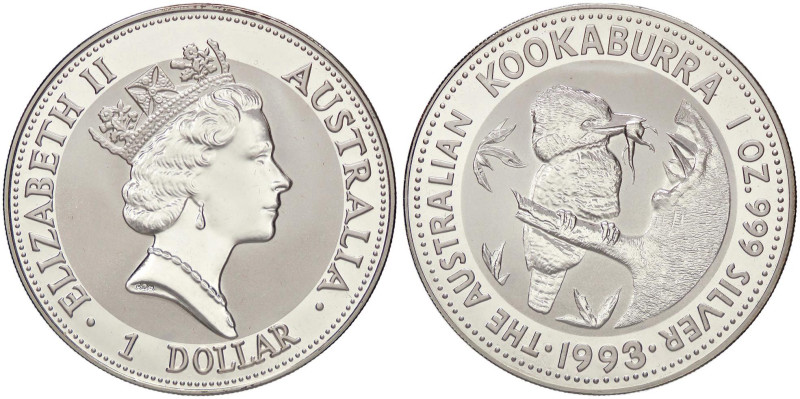 ESTERE - AUSTRALIA - Elisabetta II (1952-2022) - Dollaro 1993 - Kookaburra Kr. 2...