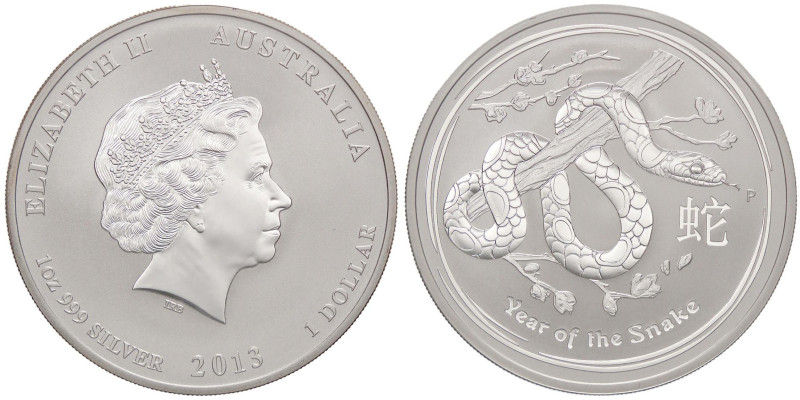 ESTERE - AUSTRALIA - Elisabetta II (1952-2022) - Dollaro 2013 - Anno del serpent...