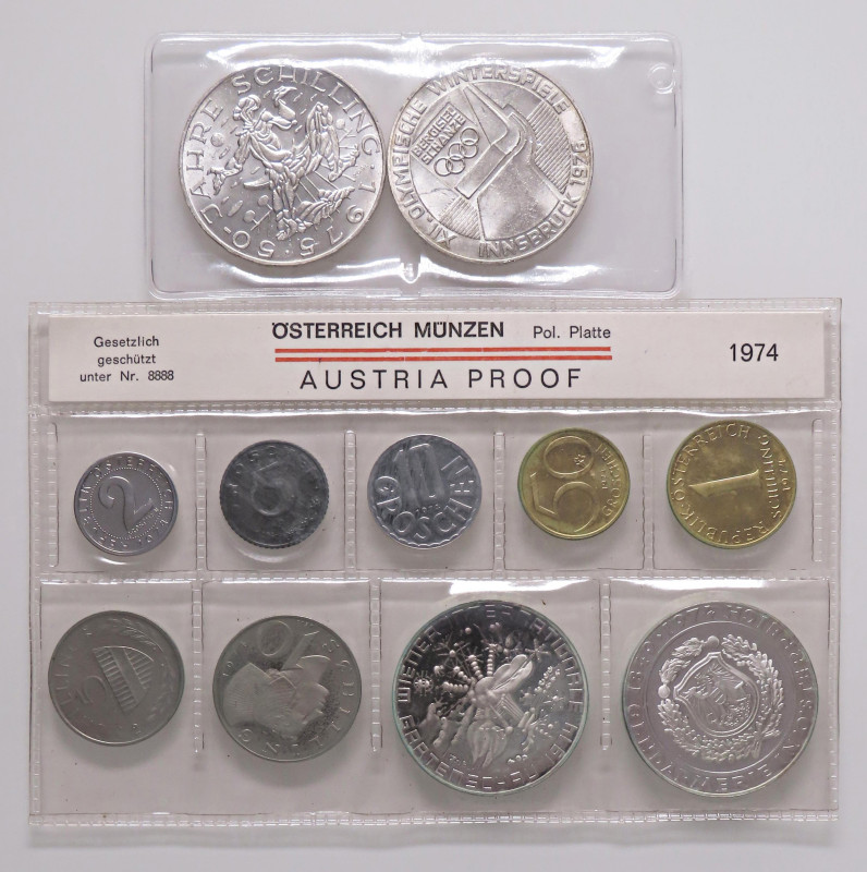 ESTERE - AUSTRIA - Seconda Repubblica (1945) - Serie 1974 AG-NI-BR 9 valori e 2 ...