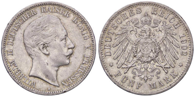 ESTERE - GERMANIA - PRUSSIA - Guglielmo II (1888-1918) - 5 Marchi 1902 A Kr. 523...