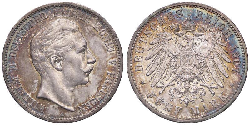 ESTERE - GERMANIA - PRUSSIA - Guglielmo II (1888-1918) - 5 Marchi 1907 A Kr. 523...