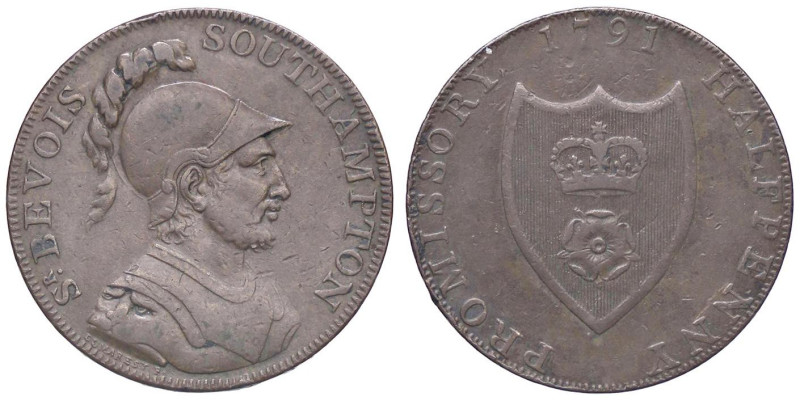 ESTERE - GRAN BRETAGNA - Giorgio III (1760-1820) - Token 1791 - Hampshire CU da ...