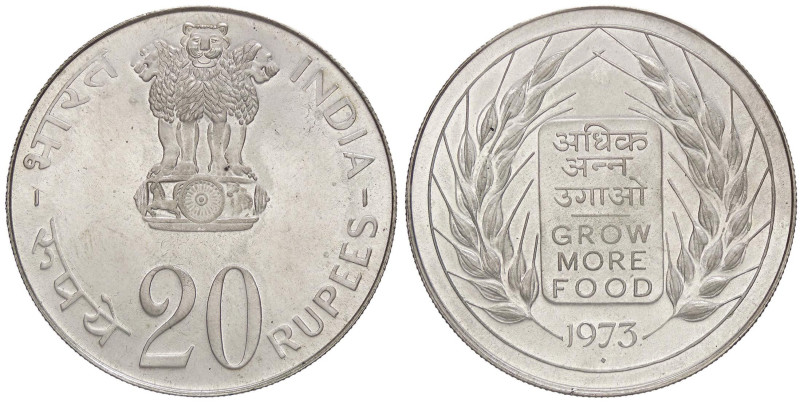 ESTERE - INDIA - Repubblica - 20 Rupie 1973 Kr. 240 AG
qFDC