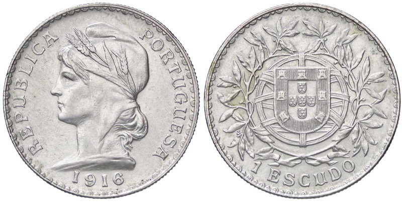 ESTERE - PORTOGALLO - Repubblica (1910) - Escudo 1916 Kr. 564 AG
SPL+