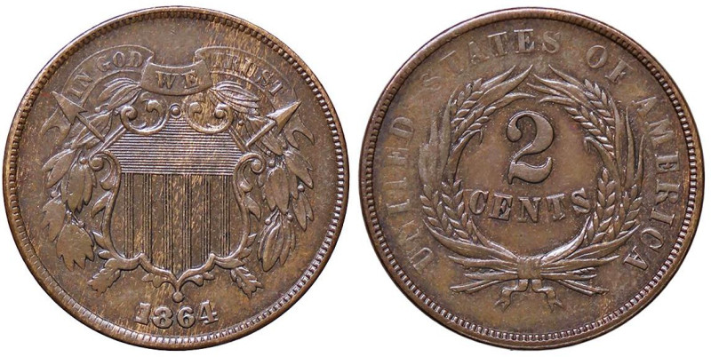 ESTERE - U.S.A. - 2 Cents 1864 Kr. 94 CU
BB+