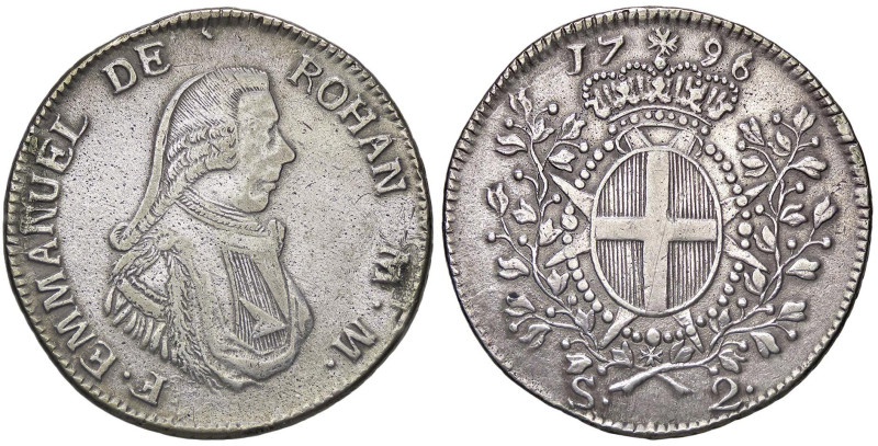 ZECCHE ITALIANE - MALTA - Fra Emmanuel de Rohan (1775-1797) - 2 Scudi 1796 Reste...