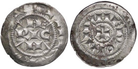 ZECCHE ITALIANE - MILANO - Monetazione comunale a nome di Enrico (1167-1250) - Denaro scodellato MIR 52 (AG g. 0,66)
SPL