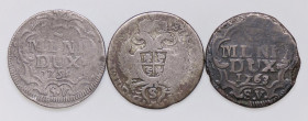 ZECCHE ITALIANE - MILANO - Carlo III d'Asburgo (1706-1740) - 5 Soldi 1737-1758-1763 RR MI Tre monete
 Tre monete - 
B÷MB+