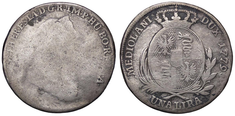 ZECCHE ITALIANE - MILANO - Maria Teresa d'Asburgo (1740-1780) - Lira 1779 CNI 12...