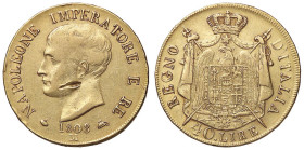 ZECCHE ITALIANE - MILANO - Napoleone I, Re d'Italia (1805-1814) - 40 Lire 1808 Pag. 11; Mont. 192 R (AU g. 12,88)Puntali aguzzi e contorno in rilievo ...