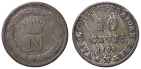 ZECCHE ITALIANE - MILANO - Napoleone I, Re d'Italia (1805-1814) - 10 Centesimi 1809 Pag. 67; Mont. 289 MI
qBB