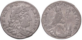 ZECCHE ITALIANE - MODENA - Luigi XIV, Re di Francia (1702-1706) - Giorgino 1705 CNI 54; MIR 826/3 R MI Con cartellino Oscar Rinaldi, prezzato Lire 118...