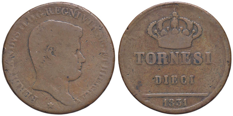 ZECCHE ITALIANE - NAPOLI - Ferdinando II di Borbone (1830-1859) - 10 Tornesi 183...