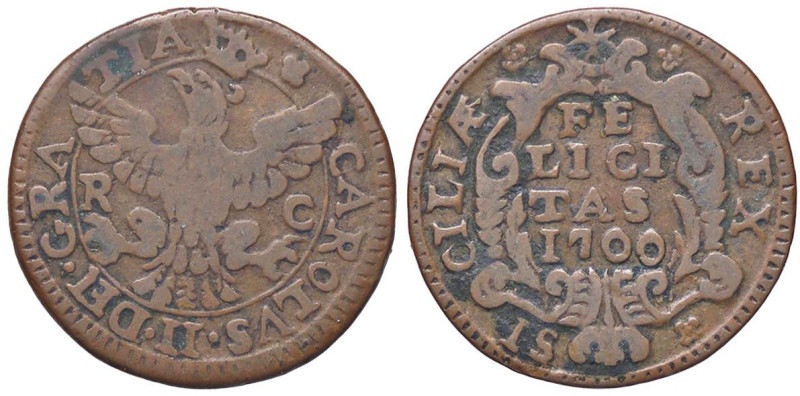 ZECCHE ITALIANE - PALERMO - Carlo II (1674-1700) - Grano 1700 Spahr 84; MIR 497/...