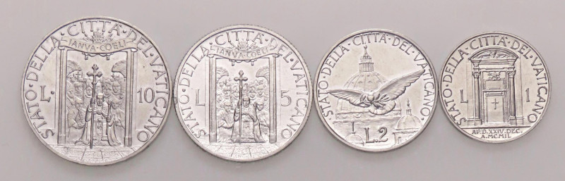 ZECCHE ITALIANE - ROMA - Pio XII (1939-1958) - Serie 1950 - 4 monete Mont. 666 I...