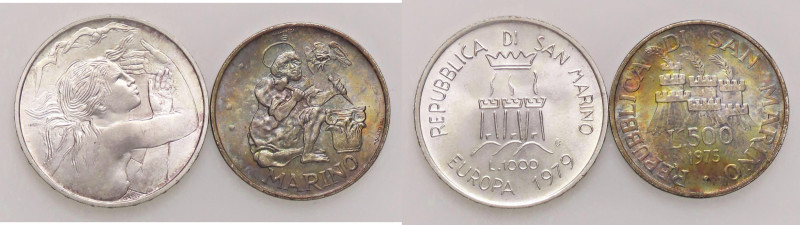 ZECCHE ITALIANE - SAN MARINO - Nuova monetazione (1972) - 500 Lire 1975 - Scalpe...