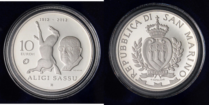 ZECCHE ITALIANE - SAN MARINO - Monetazione Euro - 10 Euro 2012 - Aligi Sassu AG ...