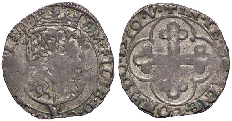 SAVOIA - Emanuele Filiberto (1553-1580) - Soldo 1570 Vercelli MIR 534ar NC (MI g...