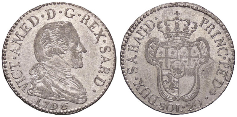 SAVOIA - Vittorio Amedeo III (1773-1796) - 20 Soldi 1796 Mont. 373 MI Colpetto
...