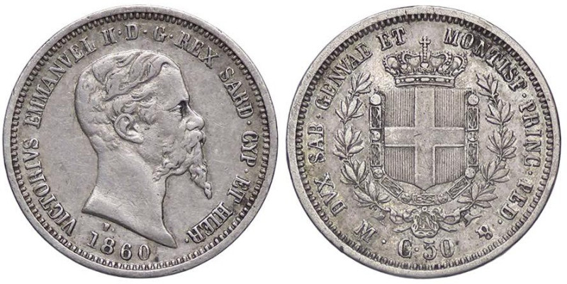 SAVOIA - Vittorio Emanuele II (1849-1861) - 50 Centesimi 1860 M Pag. 427; Mont. ...