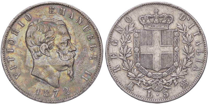 SAVOIA - Vittorio Emanuele II Re d'Italia (1861-1878) - 5 Lire 1872 M Pag. 494; ...