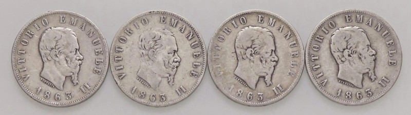 SAVOIA - Vittorio Emanuele II Re d'Italia (1861-1878) - 2 Lire 1863 N e T Stemma...