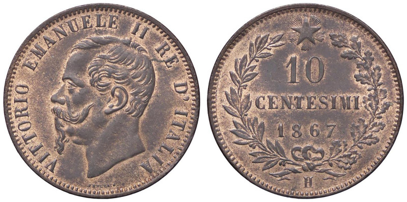 SAVOIA - Vittorio Emanuele II Re d'Italia (1861-1878) - 10 Centesimi 1867 H Pag....