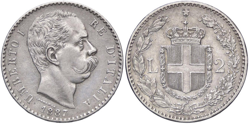 SAVOIA - Umberto I (1878-1900) - 2 Lire 1887 Pag. 597; Mont. 42 AG
BB+