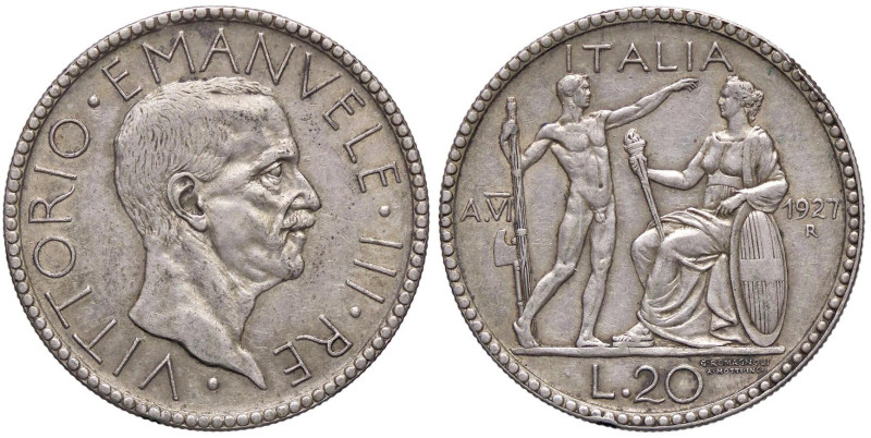 SAVOIA - Vittorio Emanuele III (1900-1943) - 20 Lire 1927 A VI Littore Pag. 672;...