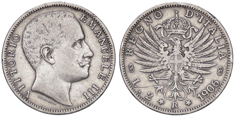 SAVOIA - Vittorio Emanuele III (1900-1943) - 2 Lire 1906 Aquila Pag. 730; Mont. ...