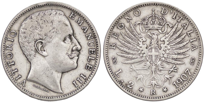 SAVOIA - Vittorio Emanuele III (1900-1943) - 2 Lire 1907 Aquila Pag. 731; Mont. ...