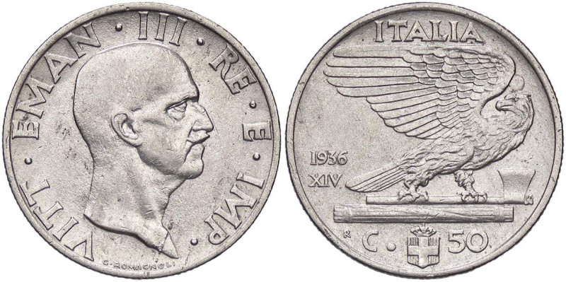 SAVOIA - Vittorio Emanuele III (1900-1943) - 50 Centesimi 1936 XIV Impero Pag. 8...