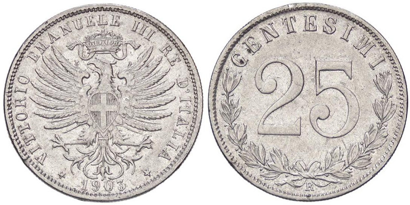 SAVOIA - Vittorio Emanuele III (1900-1943) - 25 Centesimi 1903 Pag. 828; Mont. 2...