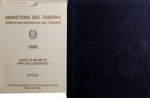 REPUBBLICA ITALIANA - Repubblica Italiana (monetazione in lire) (1946-2001) - Serie zecca 1985 Mont. 22 In confezione - 11 valori
 In confezione - 11...