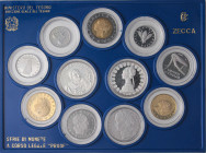 REPUBBLICA ITALIANA - Repubblica Italiana (monetazione in lire) (1946-2001) - Serie zecca 1989 Mont. 26 In confezione - 11 valori
 In confezione - 11...