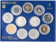 REPUBBLICA ITALIANA - Repubblica Italiana (monetazione in lire) (1946-2001) - Serie zecca 1990 Mont. 27 In confezione - 11 valori
 In confezione - 11...
