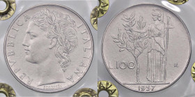 REPUBBLICA ITALIANA - Repubblica Italiana (monetazione in lire) (1946-2001) - 100 Lire 1957 Mont. 7 AC Sigillata Francesco Cavaliere
 Sigillata Franc...