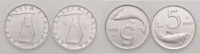 REPUBBLICA ITALIANA - Repubblica Italiana (monetazione in lire) (1946-2001) - 5 Lire 1989 Mont. 34 NC IT Timone rovesciato
 Timone rovesciato - 
FDC