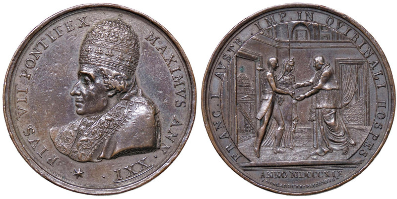 MEDAGLIE - PAPALI - Pio VII (1800-1823) - Medaglia A. XXI R AE Ø 43 Colpetti
 C...