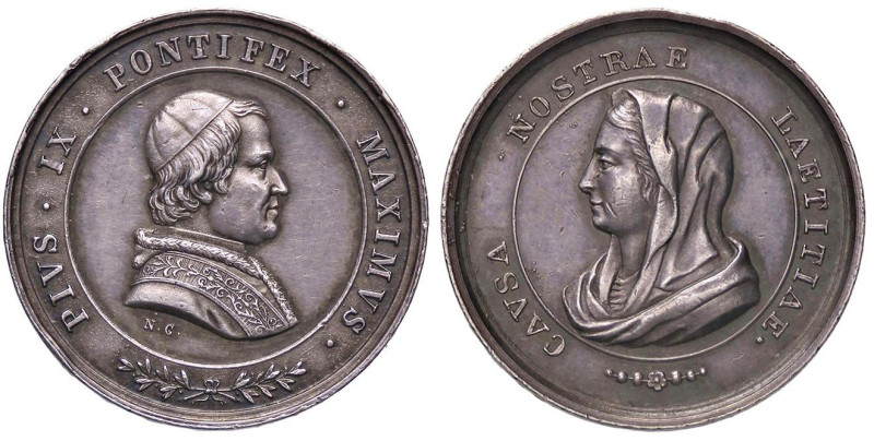 MEDAGLIE - PAPALI - Pio IX (1846-1866) - Medaglia AG Ø 26 Colpetti
 Colpetti
S...