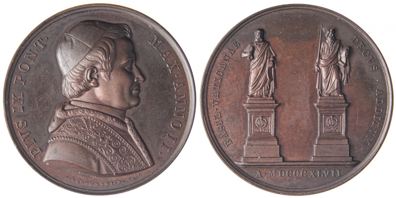 MEDAGLIE - PAPALI - Pio IX (1846-1866) - Medaglia A. II Mont. 66 R AE Colpetto
...
